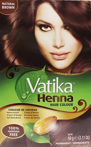 Vatika Henna Hair color 60g Natural Brown - grocerybasket.ca